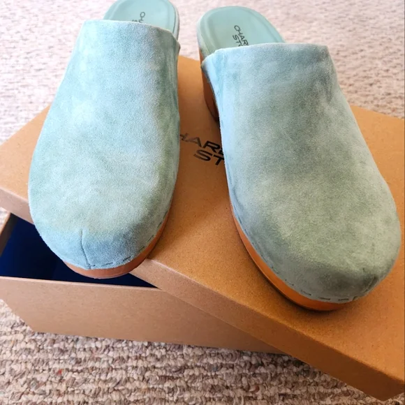 Charlotte Stone Women's Blue Suede Mules - Picture 3 of 3